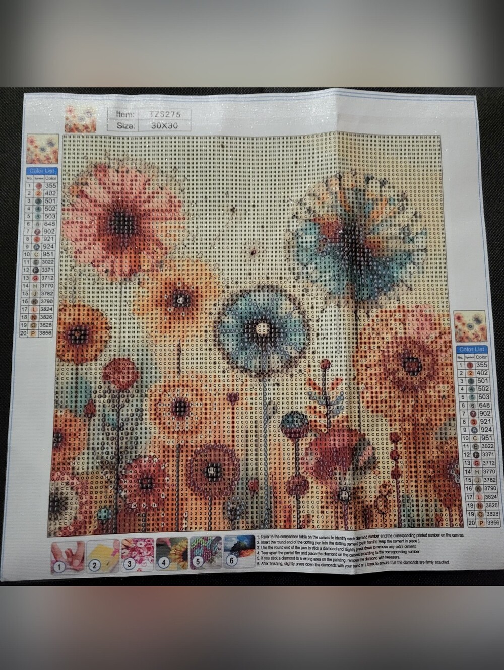 MOMDEDP DIY Dandelion Diamond Art Kit for Adults, 12x12inch